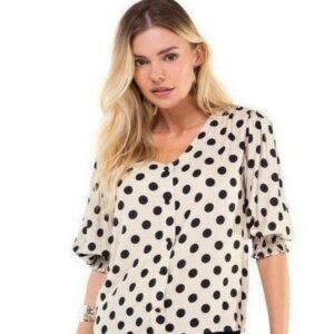 Blusa em Poá Manga 3/4